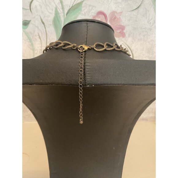 Vintage Avon Chain Necklace With Red & Brown Oval Stones - Picture 5 of 5